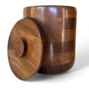 Kustom Kraft Solid Black Walnut Bucket Midcentury Modern rare vintage 8.5" High